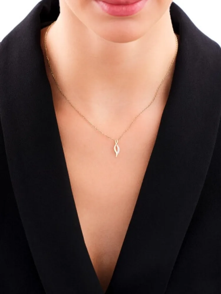 Outlet Apart Zawieszka z żółtego złota z diamentem - 0,004 ct - próba 375