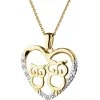 Apart Zawieszka z żółtego złota z diamentami - sowy, serce - 0,03 ct - próba 375< Zawieszki