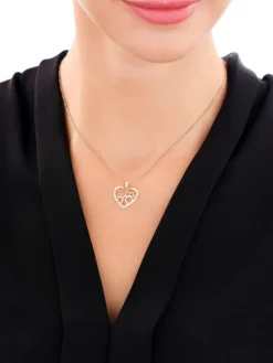Apart Zawieszka z żółtego złota z diamentami - sowy, serce - 0,03 ct - próba 375< Zawieszki