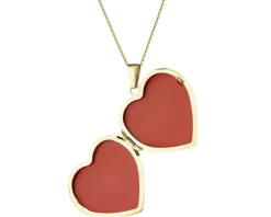 Sale Apart Zawieszka z żółtego złota z diamentem - puzderko - serce - 0,005 ct - próba 585