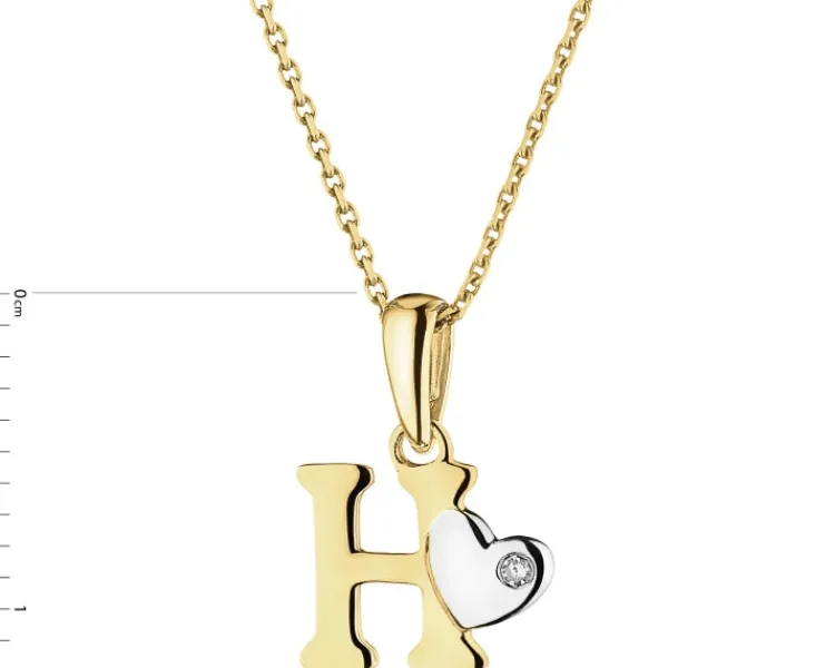 Apart Zawieszka z żółtego złota z diamentem - litera H - 0,004 ct - próba 375< Zawieszki