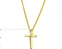 Apart Zawieszka z żółtego złota z diamentem - krzyż - 0,003 ct - próba 585< Zawieszki