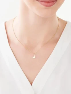 Clearance Apart Zawieszka z żółtego złota z diamentem - litera L - 0,004 ct - próba 375