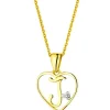 Apart Zawieszka z żółtego złota z diamentem - litera J, serce - 0,005 ct - próba 585