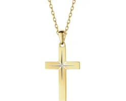 Apart Zawieszka z żółtego złota z diamentem - krzyż - 0,003 ct - próba 585< Zawieszki