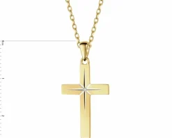 Apart Zawieszka z żółtego złota z diamentem - krzyż - 0,003 ct - próba 585< Zawieszki