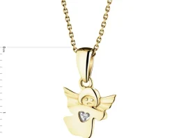 Apart Zawieszka z żółtego złota z diamentem - aniołek - 0,003 ct - próba 375< Wszystkie