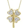 Apart Zawieszka z żółtego złota z diamentami - koniczyny - 0,02 ct - próba 375