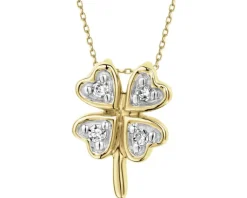 Apart Zawieszka z żółtego złota z diamentami - koniczyny - 0,02 ct - próba 375