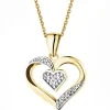 Hot Apart Zawieszka z żółtego złota z diamentami -  serca - 0,01 ct - próba 375