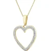 Outlet Apart Zawieszka z żółtego złota z diamentami - serce - 0,09 ct - próba 585