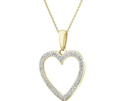 Outlet Apart Zawieszka z żółtego złota z diamentami - serce - 0,09 ct - próba 585