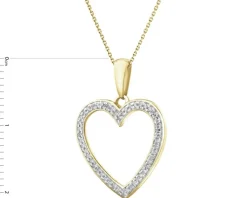 Outlet Apart Zawieszka z żółtego złota z diamentami - serce - 0,09 ct - próba 585