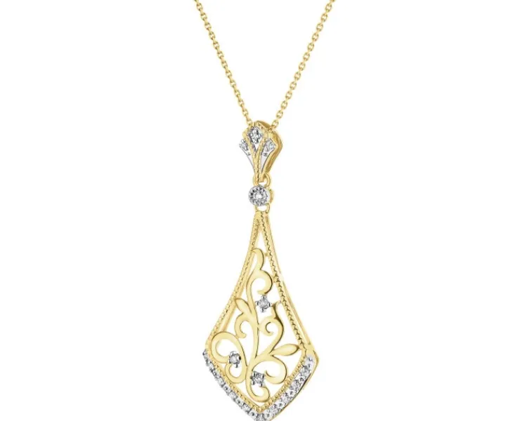 Apart Zawieszka z żółtego złota z diamentami - 0,08 ct - próba 585< Zawieszki