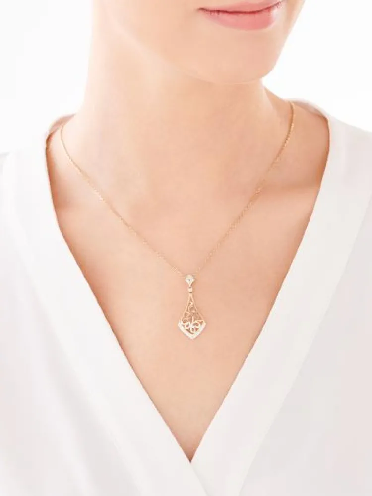 Apart Zawieszka z żółtego złota z diamentami - 0,08 ct - próba 585< Zawieszki