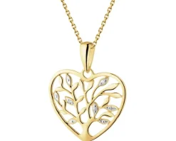 Apart Zawieszka z żółtego złota z diamentami - drzewko, serce - 0,01 ct - próba 375< Zawieszki