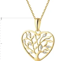 Apart Zawieszka z żółtego złota z diamentami - drzewko, serce - 0,01 ct - próba 375< Zawieszki