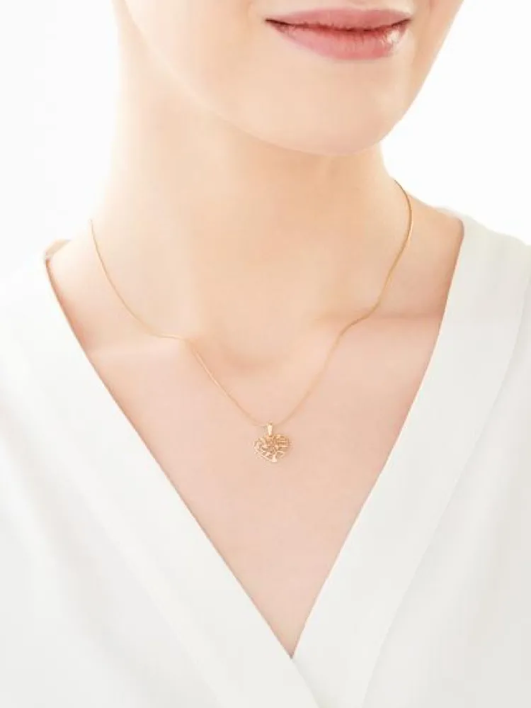 Apart Zawieszka z żółtego złota z diamentami - drzewko, serce - 0,01 ct - próba 375< Zawieszki
