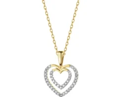 Apart Zawieszka z żółtego złota z diamentami - serca - 0,10 ct - próba 585< Wszystkie
