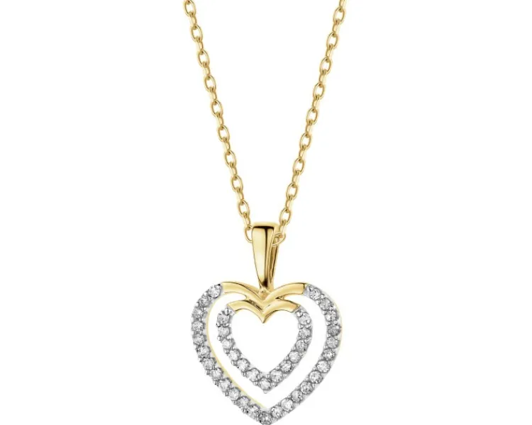 Apart Zawieszka z żółtego złota z diamentami - serca - 0,10 ct - próba 585< Wszystkie