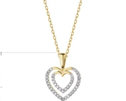 Apart Zawieszka z żółtego złota z diamentami - serca - 0,10 ct - próba 585< Wszystkie