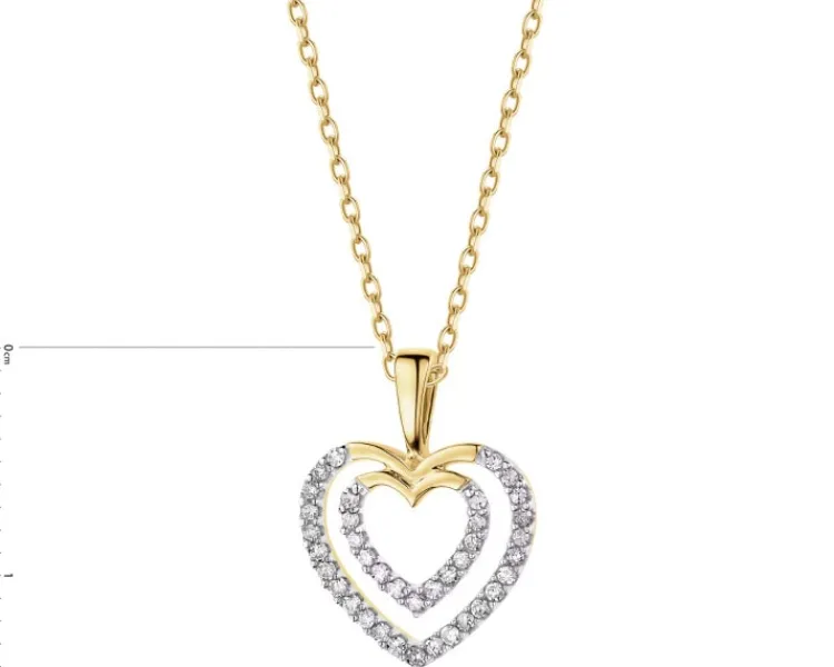 Apart Zawieszka z żółtego złota z diamentami - serca - 0,10 ct - próba 585< Wszystkie