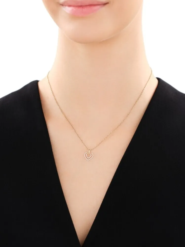Apart Zawieszka z żółtego złota z diamentami - serca - 0,10 ct - próba 585< Wszystkie