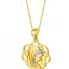 Apart Zawieszka z żółtego złota z diamentami - medalik Matka Boska - 0,006 ct - próba 375< Zawieszki