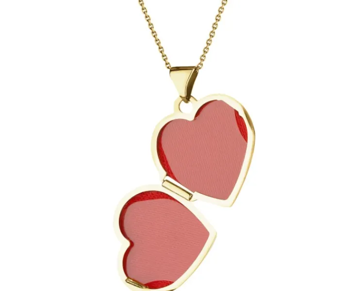 Apart Zawieszka z żółtego złota z diamentem - puzderko - serce - 0,01 ct - próba 375< Zawieszki