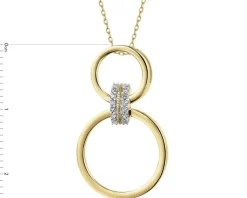 Discount Apart Zawieszka z żółtego złota z diamentami - koła - 0,05 ct - próba 375