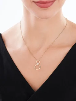 Discount Apart Zawieszka z żółtego złota z diamentami - koła - 0,05 ct - próba 375