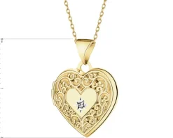 Apart Zawieszka z żółtego złota z diamentem - puzderko - serce - 0,005 ct - próba 585< Zawieszki