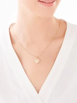 Apart Zawieszka z żółtego złota z diamentem - puzderko - serce - 0,005 ct - próba 585< Zawieszki