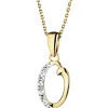 Sale Apart Zawieszka z żółtego złota z diamentem - litera O - 0,003 ct - próba 375