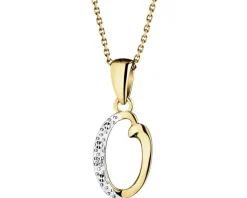 Sale Apart Zawieszka z żółtego złota z diamentem - litera O - 0,003 ct - próba 375