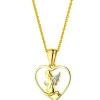 Apart Zawieszka z żółtego złota z diamentem - aniołek, serce - 0,003 ct - próba 585< Zawieszki