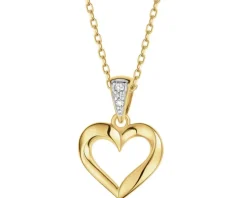 Apart Zawieszka z żółtego złota z diamentami - serce - 0,01 ct - próba 375< Wszystkie