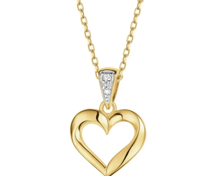 Apart Zawieszka z żółtego złota z diamentami - serce - 0,01 ct - próba 375< Wszystkie
