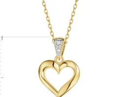 Apart Zawieszka z żółtego złota z diamentami - serce - 0,01 ct - próba 375< Wszystkie