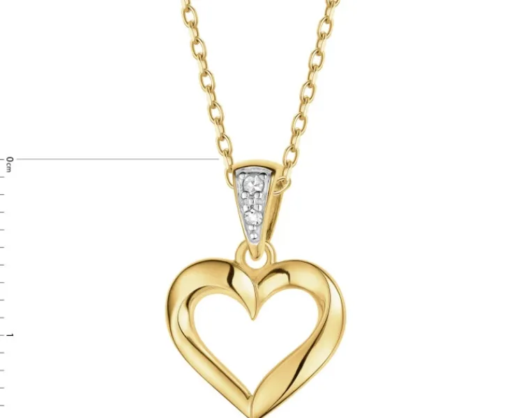 Apart Zawieszka z żółtego złota z diamentami - serce - 0,01 ct - próba 375< Wszystkie