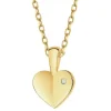 Outlet Apart Zawieszka z żółtego złota z diamentem - serce - 0,002 ct - próba 585