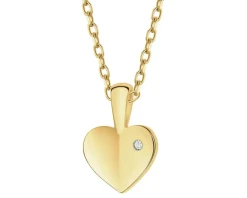 Outlet Apart Zawieszka z żółtego złota z diamentem - serce - 0,002 ct - próba 585