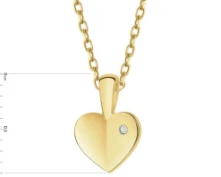 Outlet Apart Zawieszka z żółtego złota z diamentem - serce - 0,002 ct - próba 585