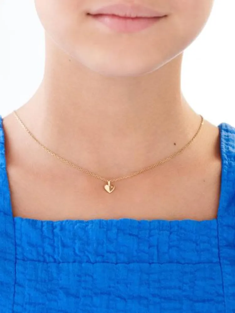 Outlet Apart Zawieszka z żółtego złota z diamentem - serce - 0,002 ct - próba 585