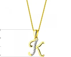 Apart Zawieszka z żółtego złota z diamentem - litera K - 0,003 ct - próba 375< Zawieszki