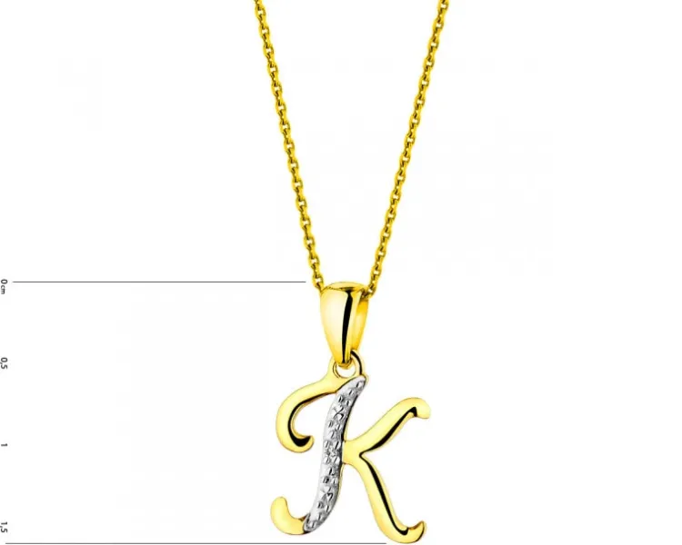 Apart Zawieszka z żółtego złota z diamentem - litera K - 0,003 ct - próba 375< Zawieszki