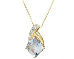 Apart Zawieszka z żółtego złota z diamentami i topazem Sky Blue - próba 375< Zawieszki