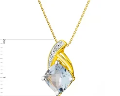 Apart Zawieszka z żółtego złota z diamentami i topazem Sky Blue - próba 375< Zawieszki