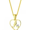 Apart Zawieszka z żółtego złota z diamentem - litera A, serce - 0,005 ct - próba 375