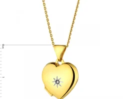 Hot Apart Zawieszka z żółtego złota z diamentem - puzderko - serce - 0,005 ct - próba 375